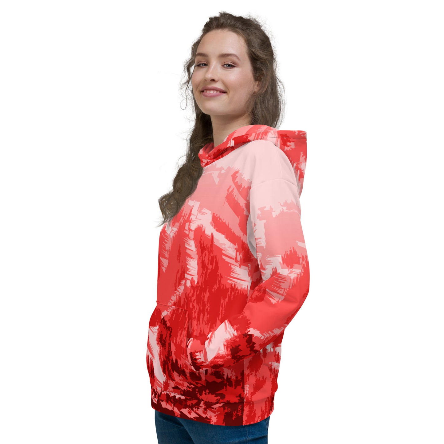 CS0028 - 01004 - AOP Ski Slopes Print Unisex Hoodie (Red)