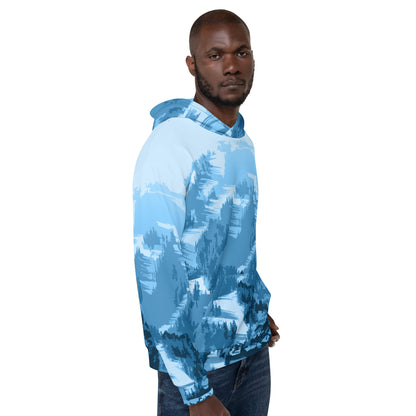 CS0028 - 01004 - AOP Ski Slopes Print Unisex Hoodie (Blue)