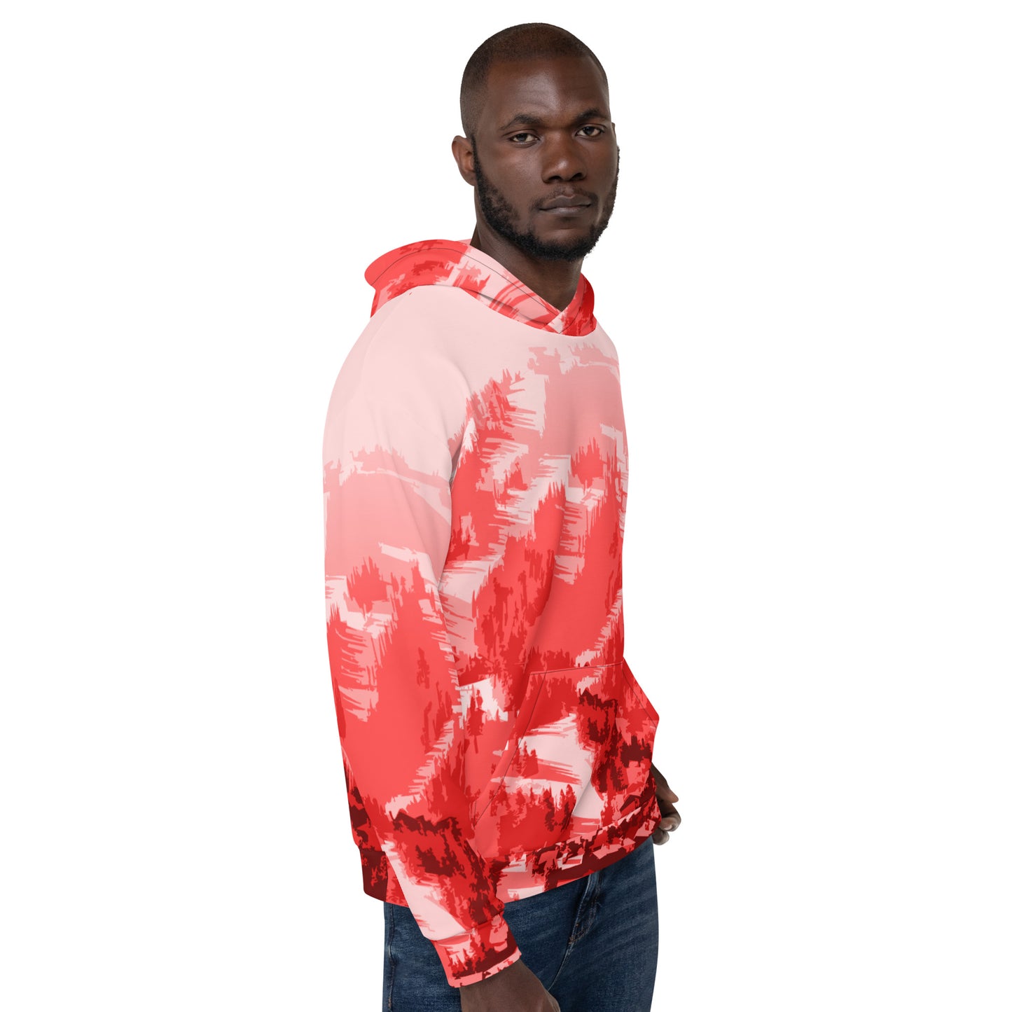 CS0028 - 01004 - AOP Ski Slopes Print Unisex Hoodie (Red)