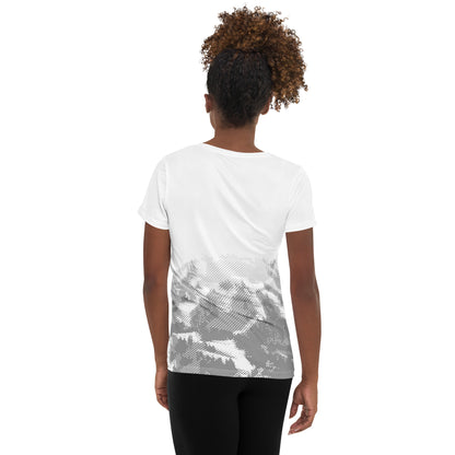 CS0030 - 02001 - AOP SKI Tracks Print AOP Women's Athletic T-shirt