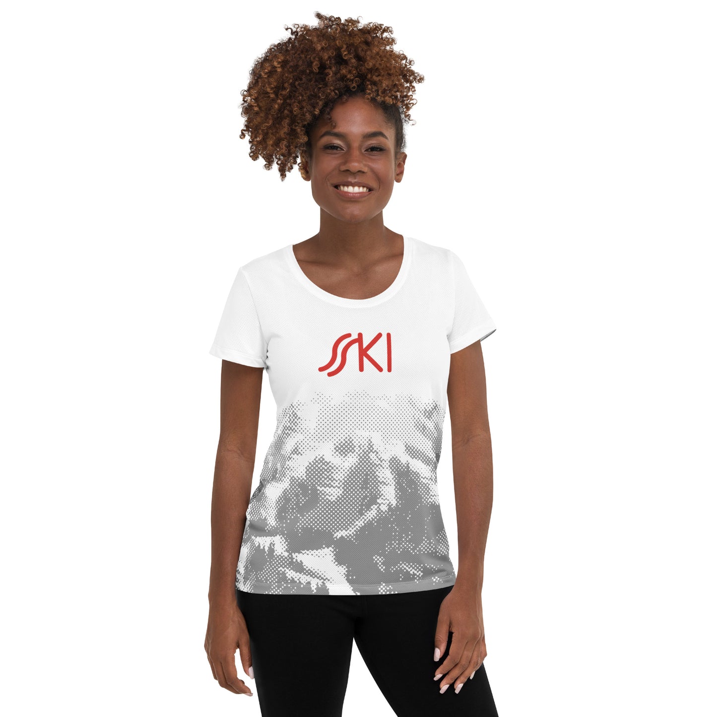 CS0030 - 02001 - AOP SKI Tracks Print AOP Women's Athletic T-shirt