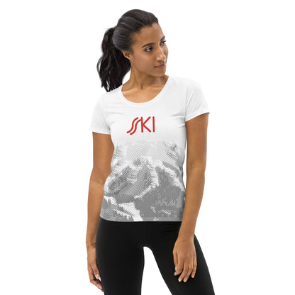 CS0030 - 02001 - AOP SKI Tracks Print AOP Women's Athletic T-shirt