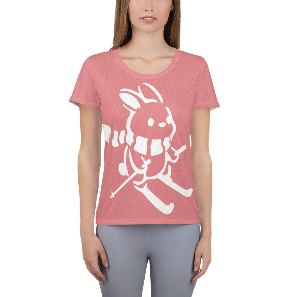 CS0011 - 02001 - AOP Ski Bunny AOP Women's Athletic T-shirt (Pink)