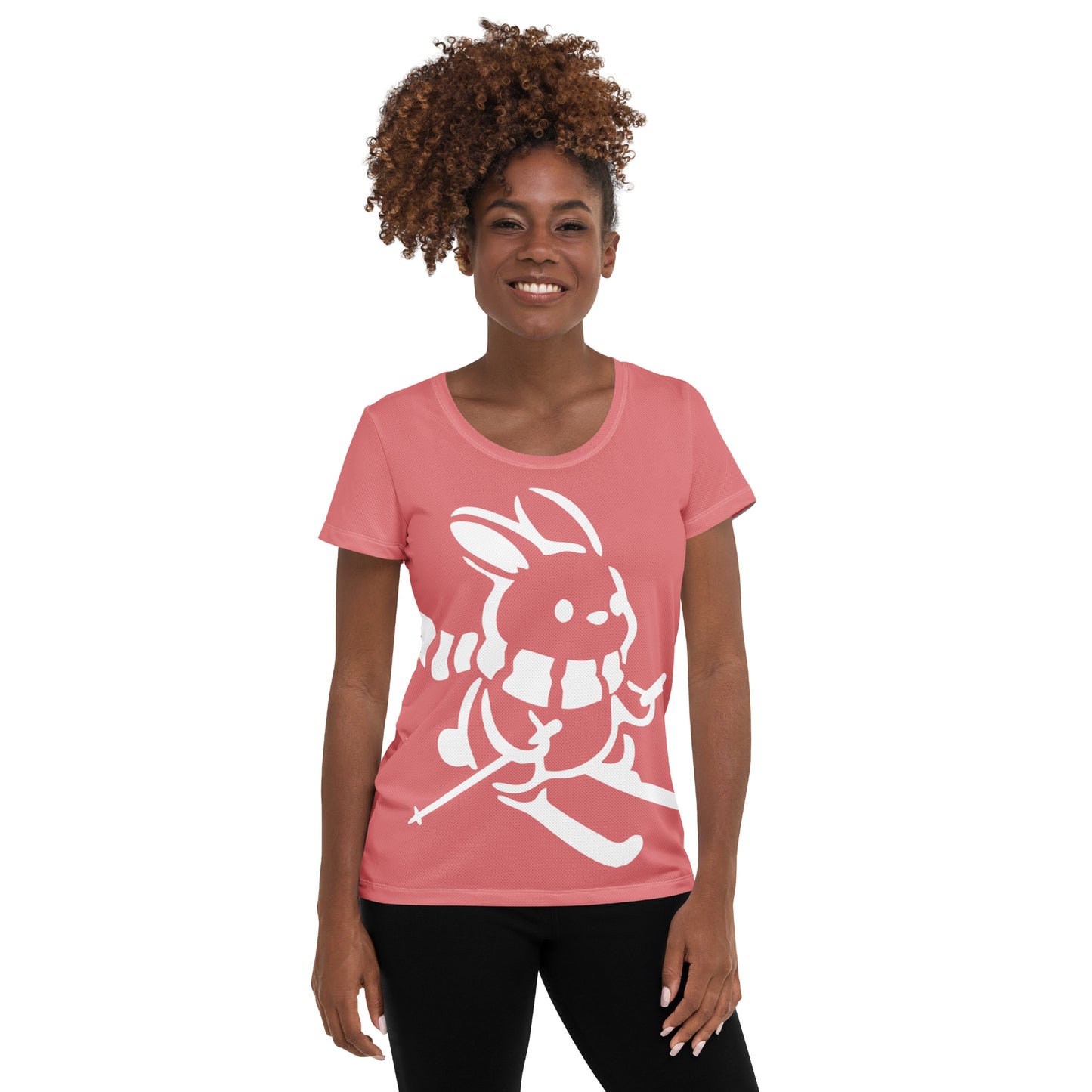 CS0011 - 02001 - AOP Ski Bunny AOP Women's Athletic T-shirt (Pink)