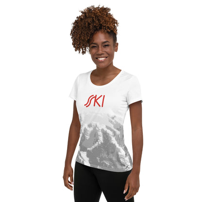 CS0030 - 02001 - AOP SKI Tracks Print AOP Women's Athletic T-shirt