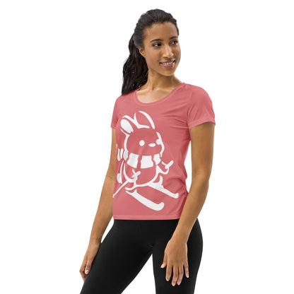 CS0011 - 02001 - AOP Ski Bunny AOP Women's Athletic T-shirt (Pink)