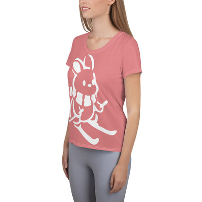 CS0011 - 02001 - AOP Ski Bunny AOP Women's Athletic T-shirt (Pink)