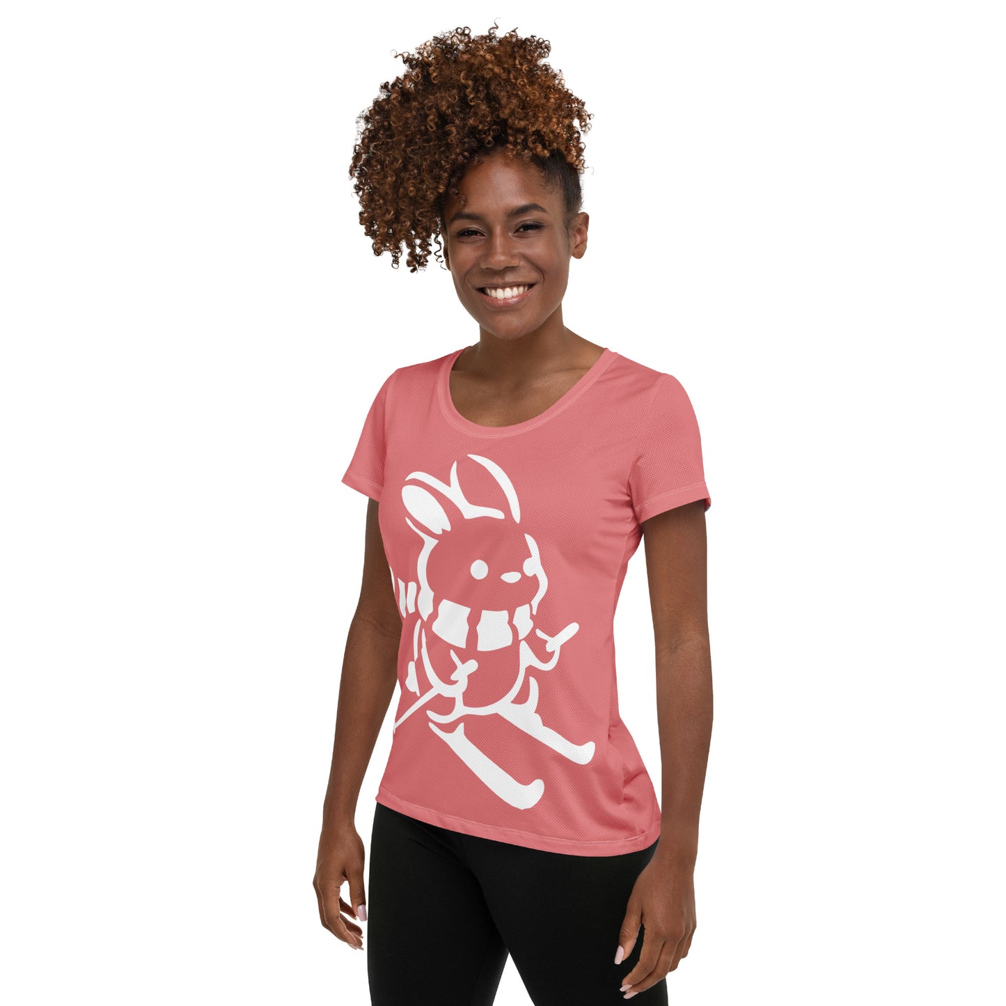 CS0011 - 02001 - AOP Ski Bunny AOP Women's Athletic T-shirt (Pink)