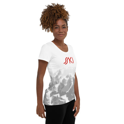 CS0030 - 02001 - AOP SKI Tracks Print AOP Women's Athletic T-shirt