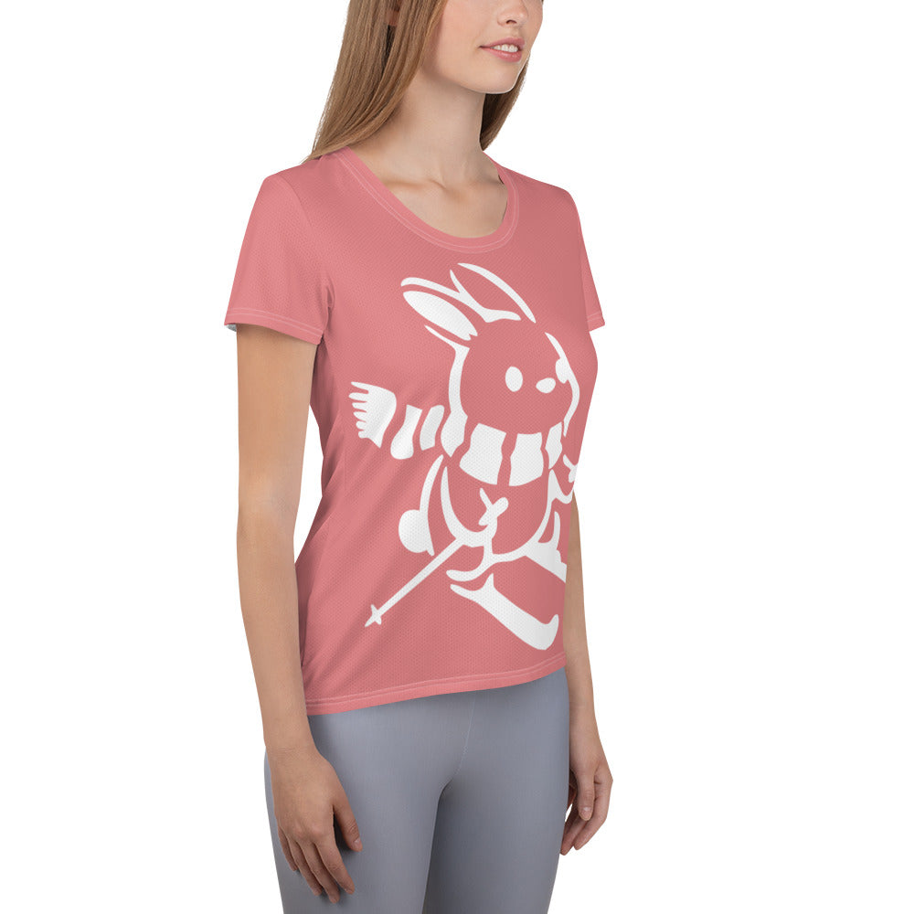 CS0011 - 02001 - AOP Ski Bunny AOP Women's Athletic T-shirt (Pink)