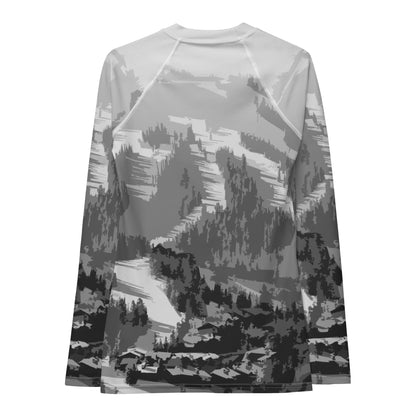 CS0028 - 02008 - Ski Slope Print Women's Rash Guar (Gray)