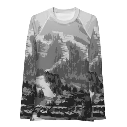 CS0028 - 02008 - Ski Slope Print Women's Rash Guar (Gray)