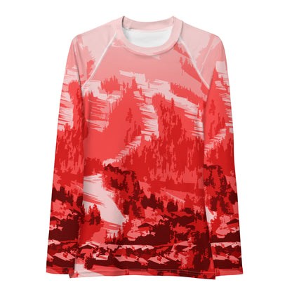 CS0028 - 02008 - Ski Slopes Print Women's Rash Guard (Red)