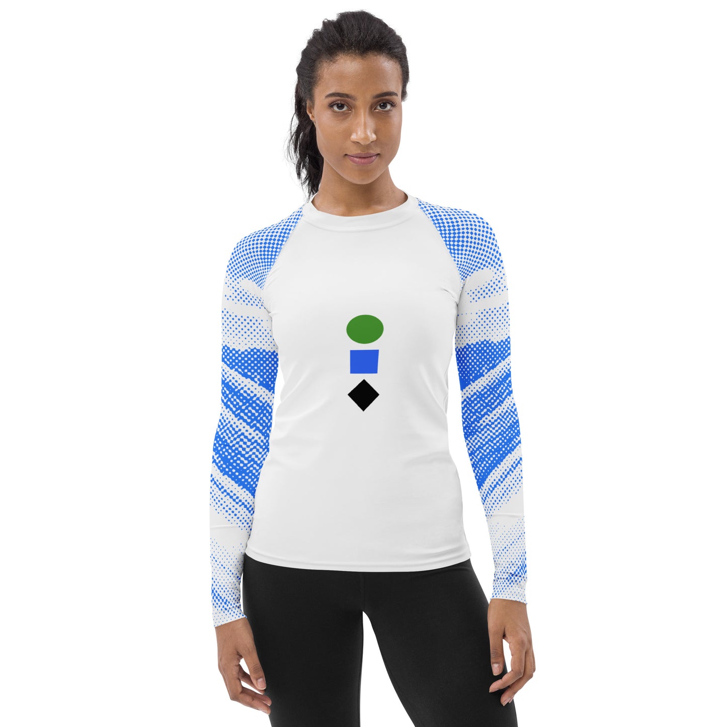CS0040 - 02008 - Ski Icons Women's Rash Guard (Blue)