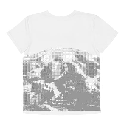 CS0030 - 03001 - AOP SKI Tracks Print Youth crew neck t-shirt