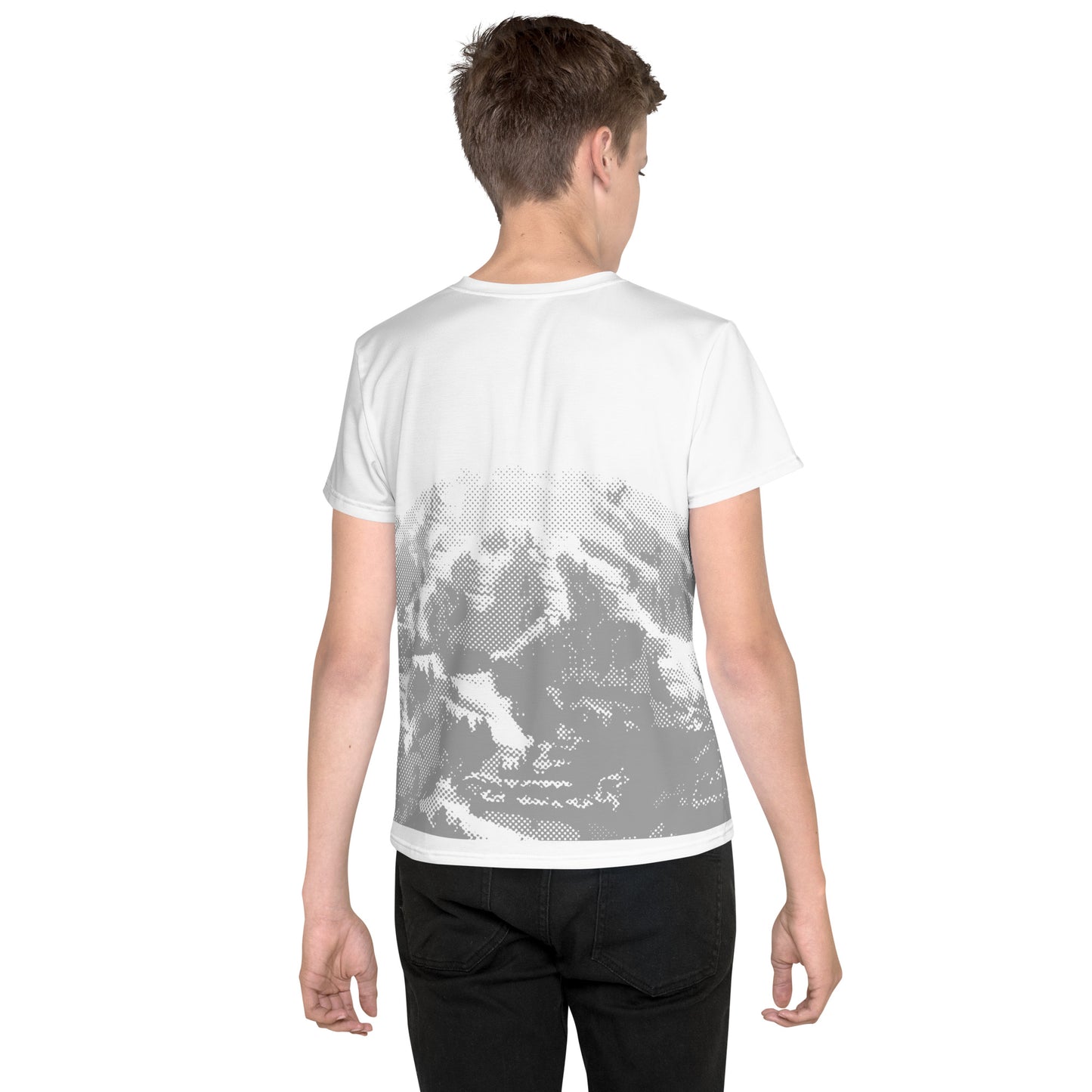 CS0030 - 03001 - AOP SKI Tracks Print Youth crew neck t-shirt