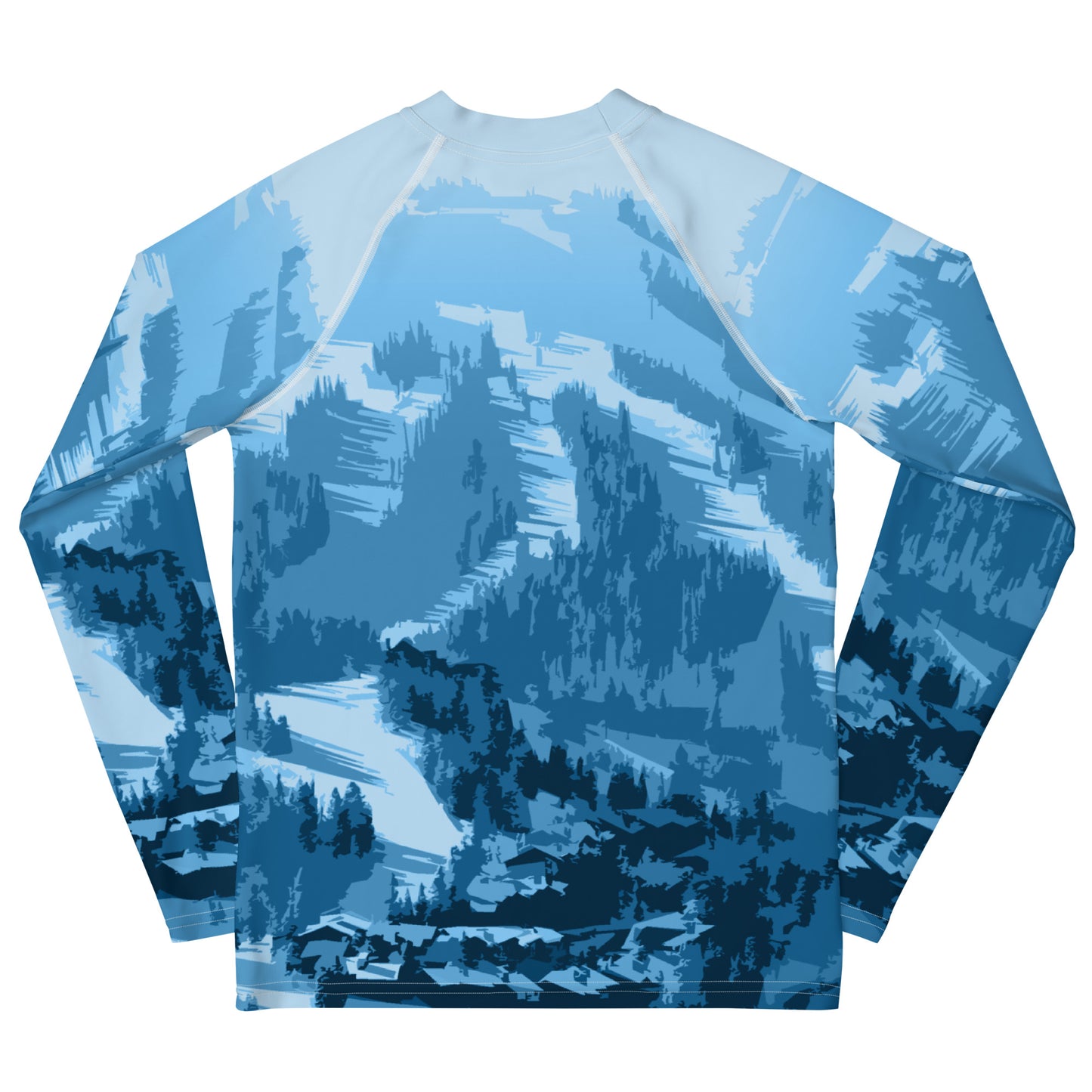 CS0028 - 03008 - Ski Slopes Print Youth Rash Guard (Blue)