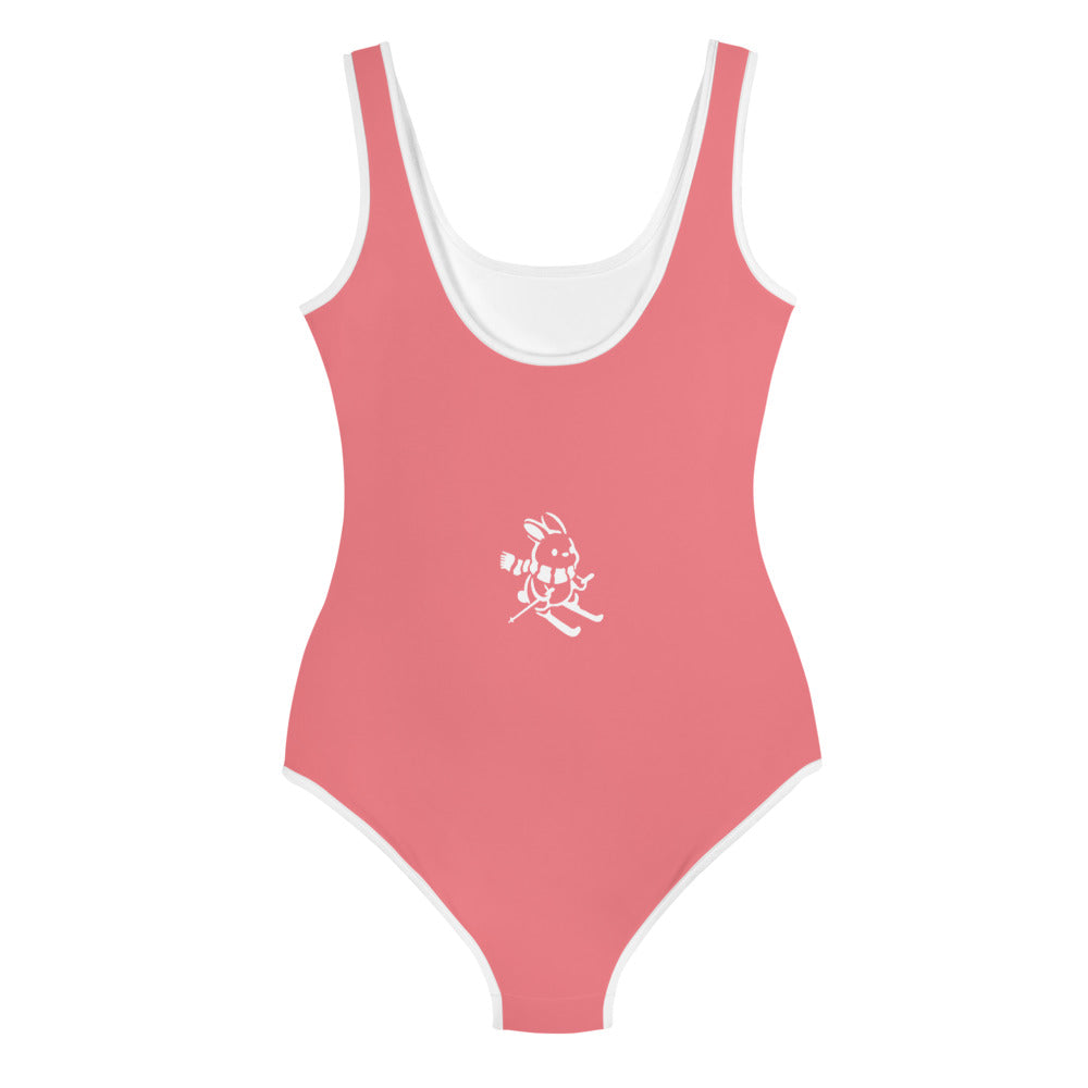 S0011 - 03008 - AOP Ski Bunny Youth Swimsuit (Pink)