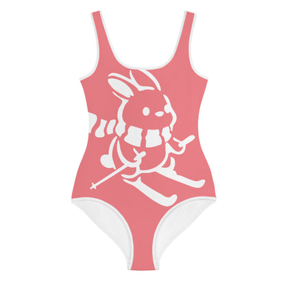 S0011 - 03008 - AOP Ski Bunny Youth Swimsuit (Pink)