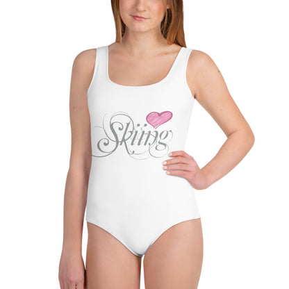 CS0047 - 03008 - AOP Love Skiing/Women's Youth Swimsuit