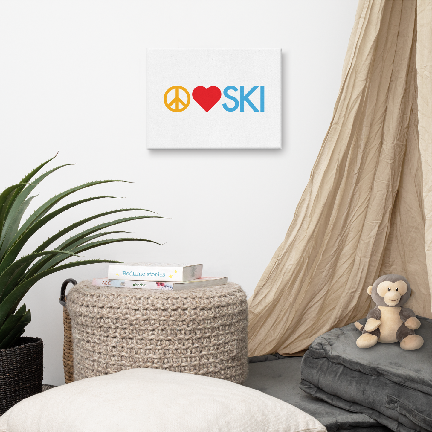 CS0026 - 06008 - Peace | Love | SKI Canvas