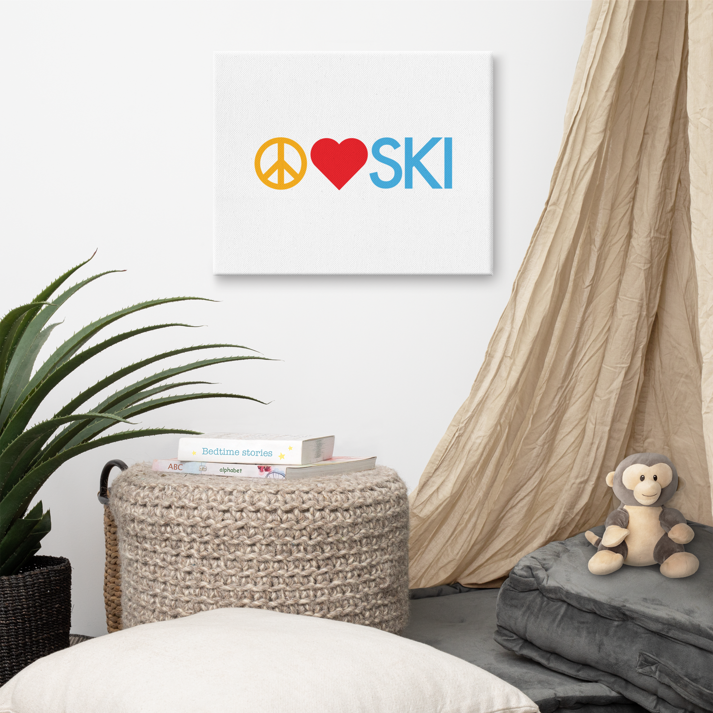 CS0026 - 06008 - Peace | Love | SKI Canvas