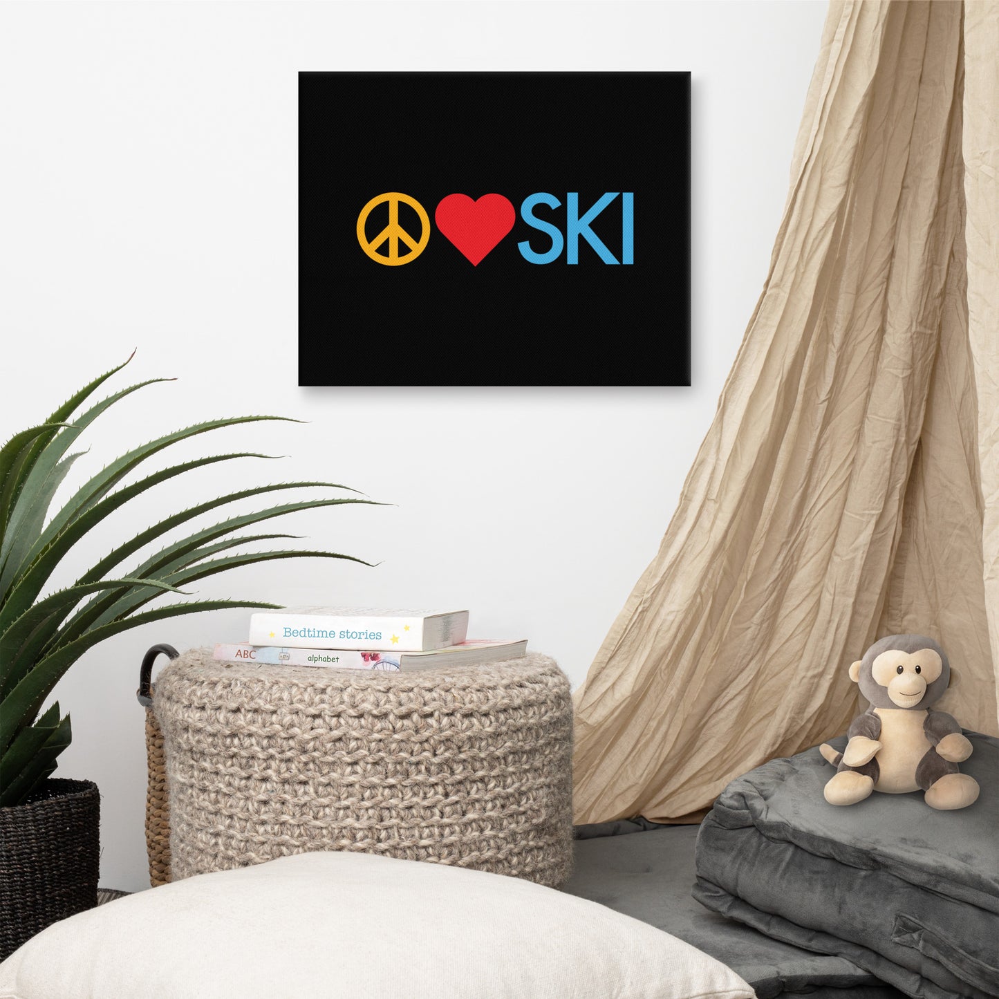 CS0026 - 06008 - Peace | Love | SKI Canvas