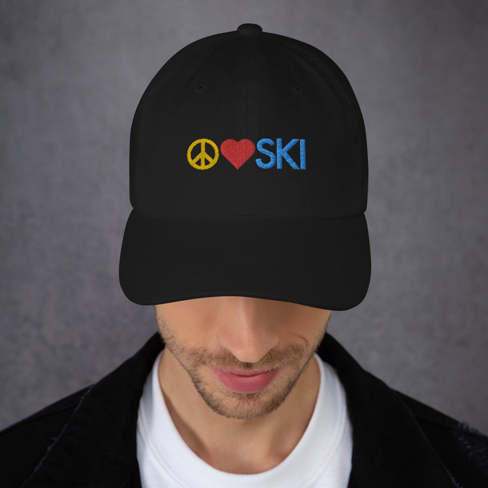 CS0026 - 04002 -  Peace | Love | SKI Dad hat