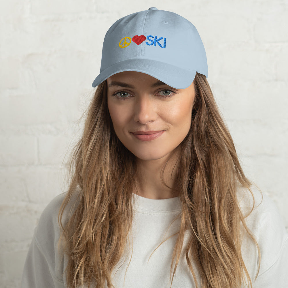 CS0026 - 04002 -  Peace | Love | SKI Dad hat