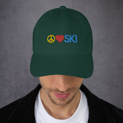 CS0026 - 04002 -  Peace | Love | SKI Dad hat