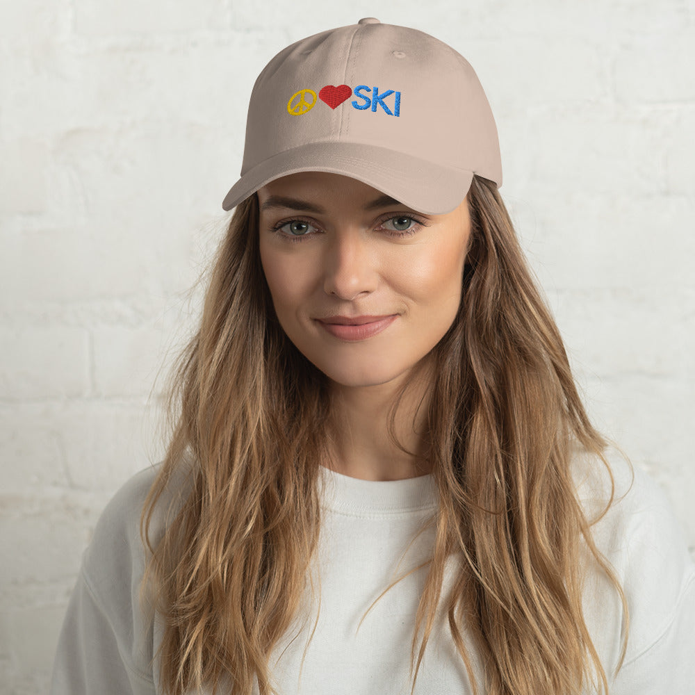 CS0026 - 04002 -  Peace | Love | SKI Dad hat