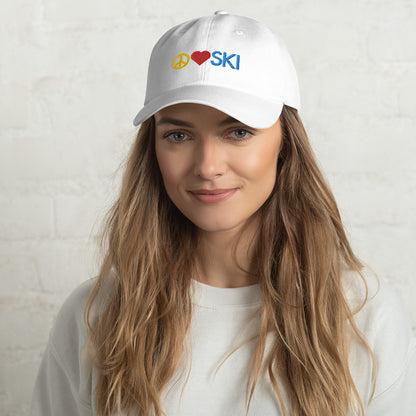 CS0026 - 04002 -  Peace | Love | SKI Dad hat