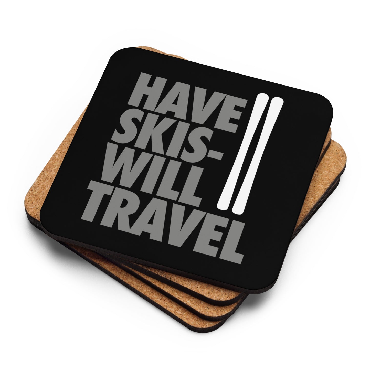 CS0032 - 06002 - Have Skis Will Travel Cork-back coaster