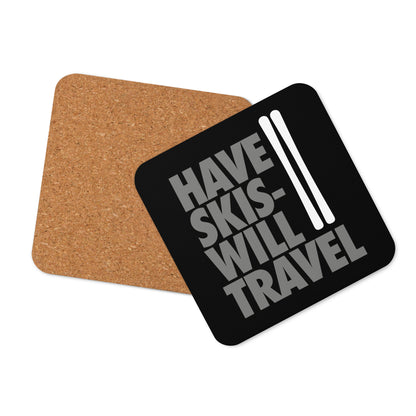 CS0032 - 06002 - Have Skis Will Travel Cork-back coaster