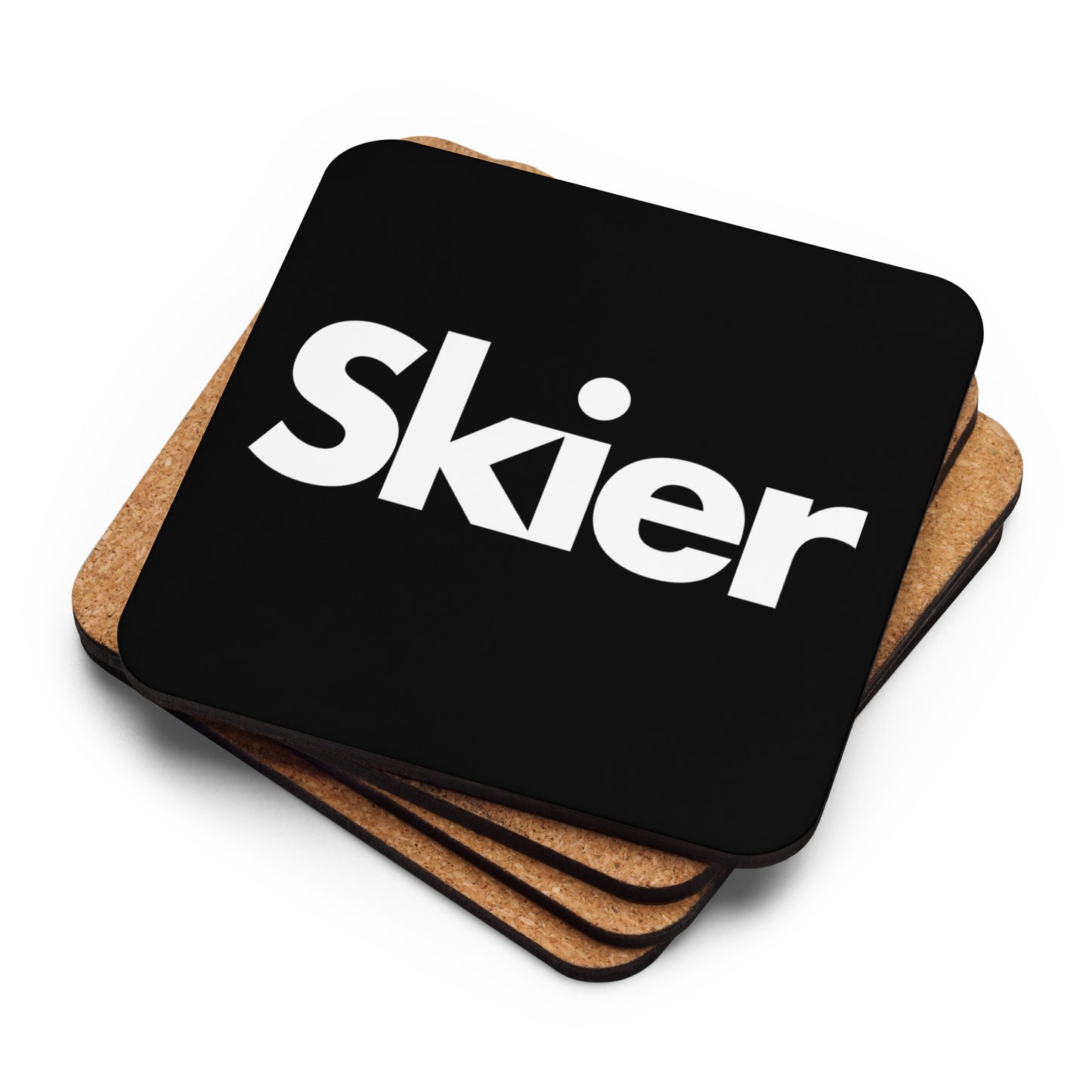 CS0020 - 06002 - Skier Cork-back coaster