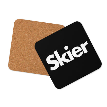 CS0020 - 06002 - Skier Cork-back coaster