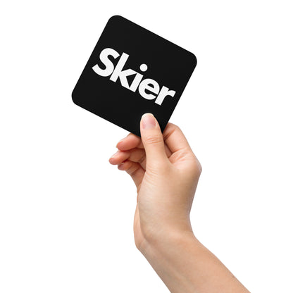 CS0020 - 06002 - Skier Cork-back coaster