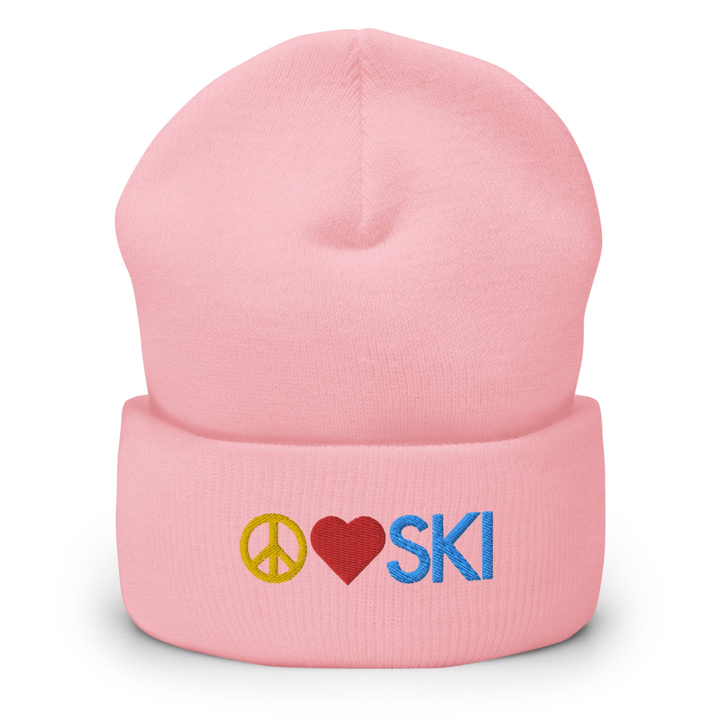 CS0026 - 04001 - Peace | Love | SKI Cuffed Beanie