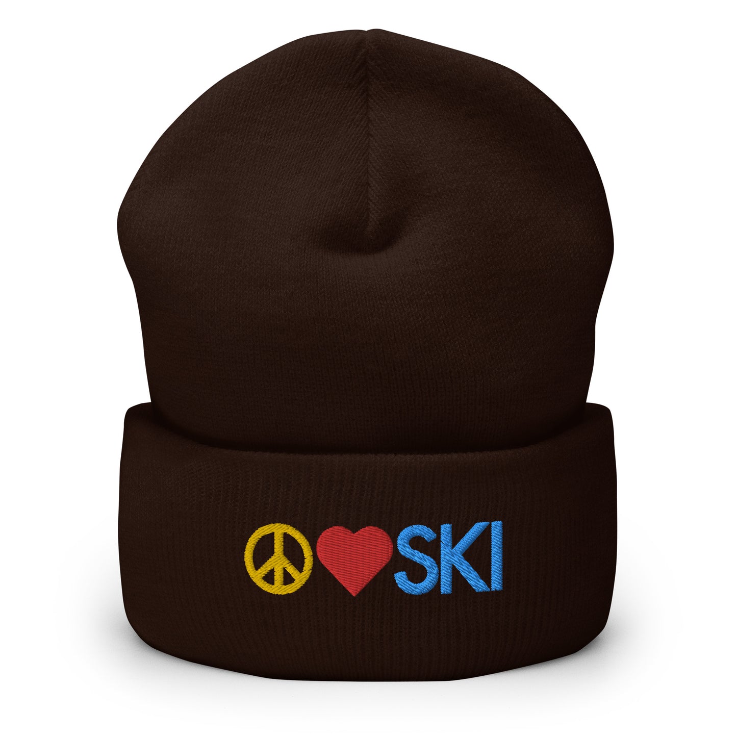 CS0026 - 04001 - Peace | Love | SKI Cuffed Beanie