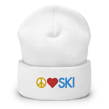 CS0026 - 04001 - Peace | Love | SKI Cuffed Beanie