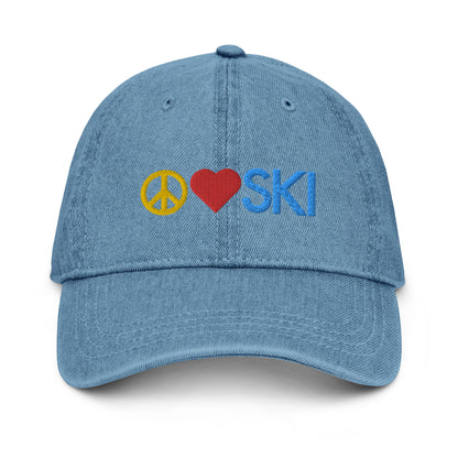 CS0026 - 04002 - Peace | Love | SKI Denim Hat