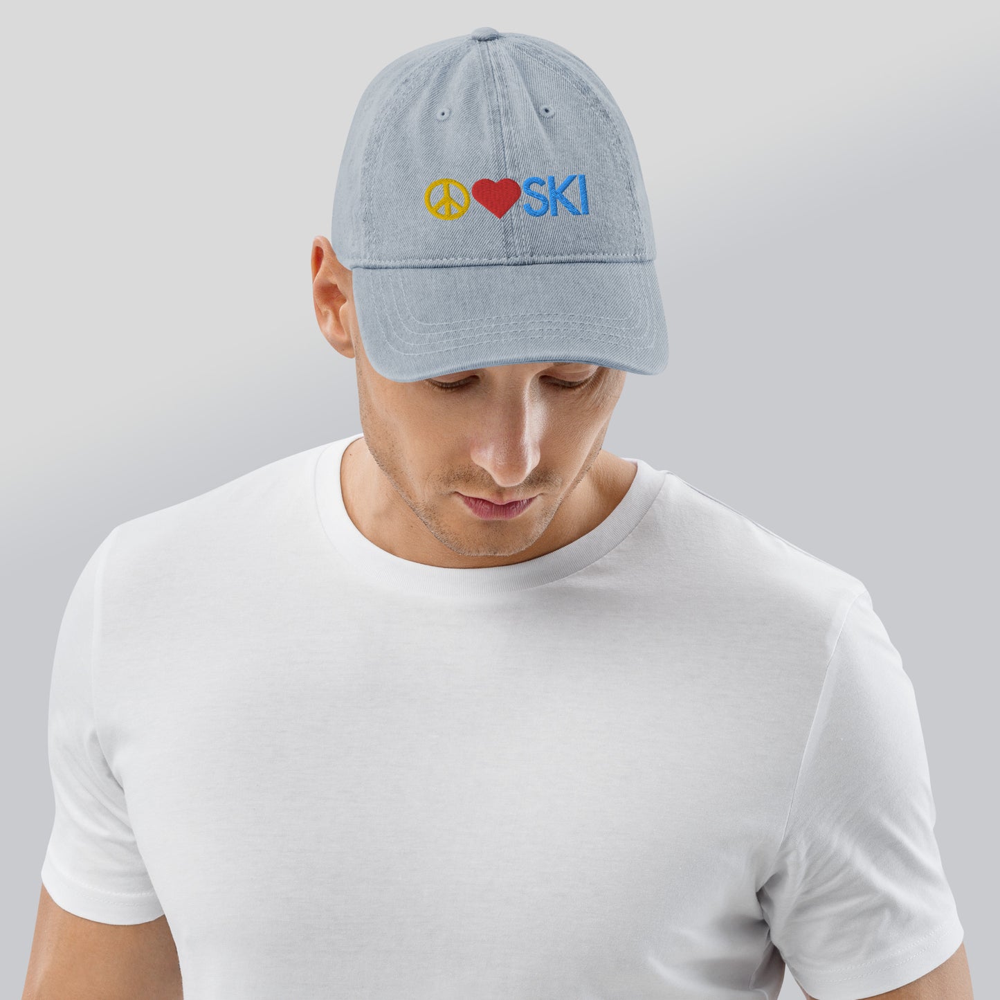 CS0026 - 04002 - Peace | Love | SKI Denim Hat