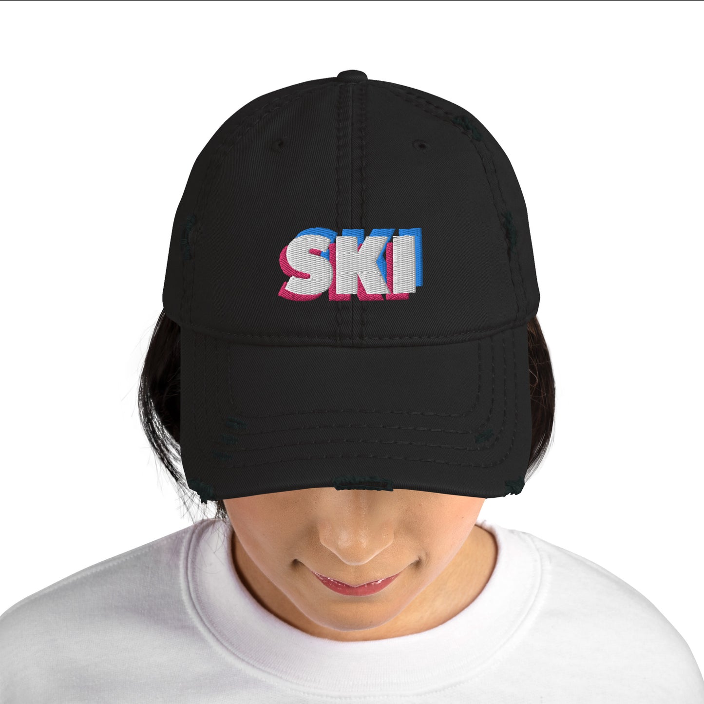 CS0058 - 04002 - 3D SKI Distressed Dad Hat