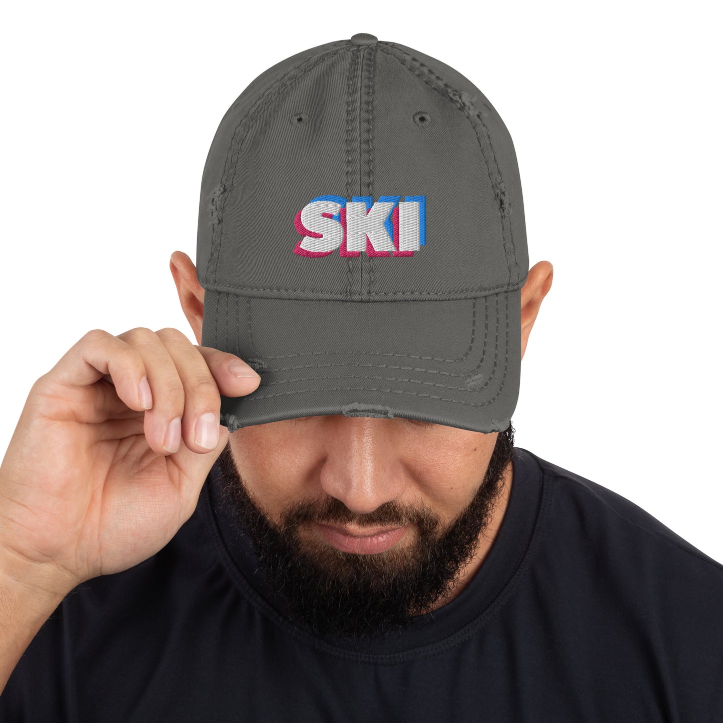 CS0058 - 04002 - 3D SKI Distressed Dad Hat