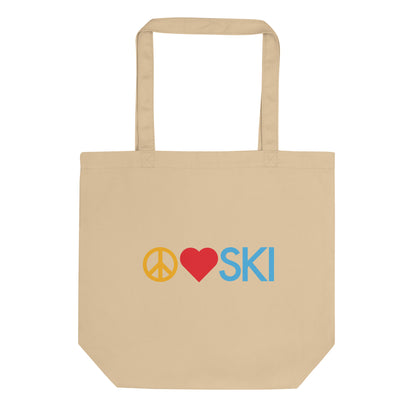 CS0026 - 05001 - Peace | Love | SKI Eco Tote Bag