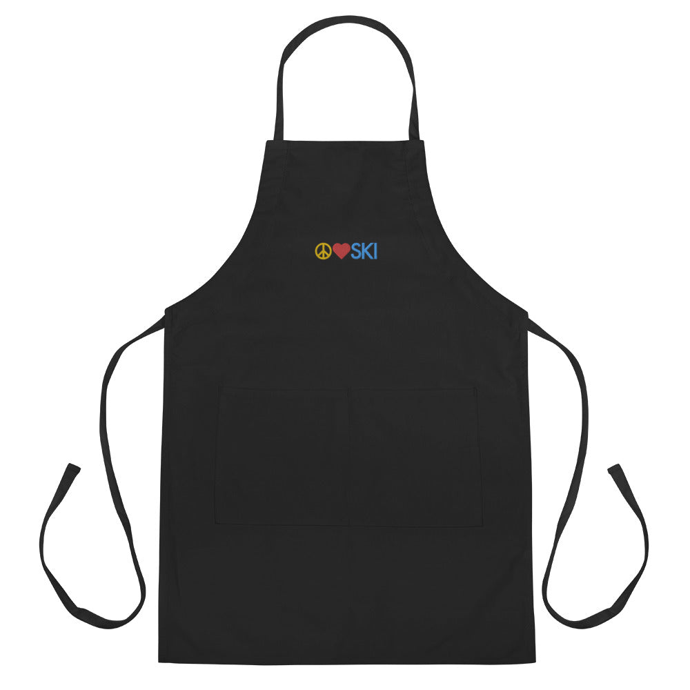 CS0026 - 06001 - Peace | Love | SKI Embroidered Apron