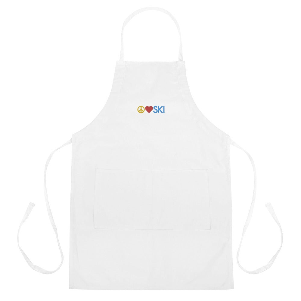 CS0026 - 06001 - Peace | Love | SKI Embroidered Apron