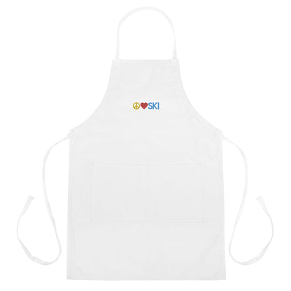 CS0026 - 06001 - Peace | Love | SKI Embroidered Apron