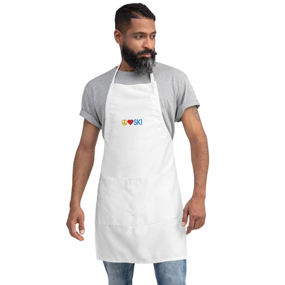 CS0026 - 06001 - Peace | Love | SKI Embroidered Apron