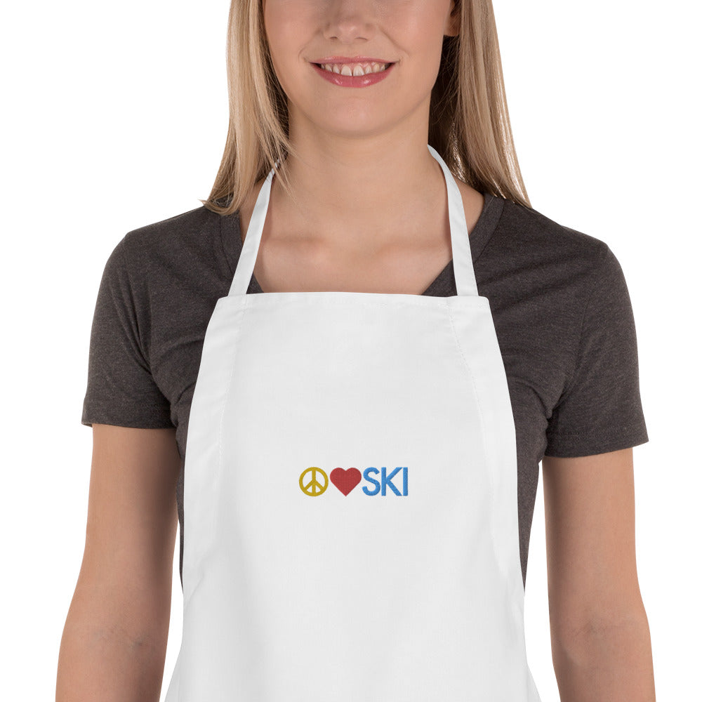 CS0026 - 06001 - Peace | Love | SKI Embroidered Apron